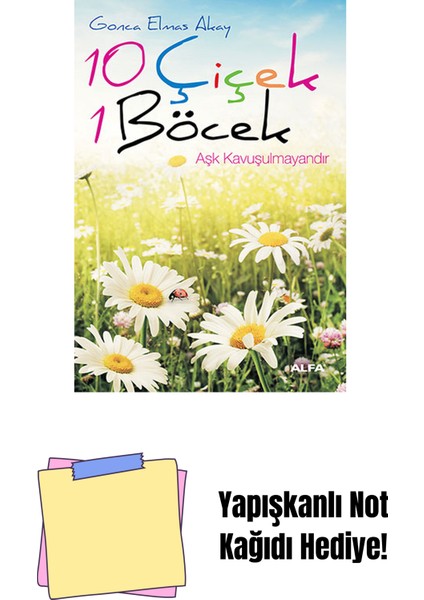10 Çiçek 1 Böcek + Yapışkanlı Not Kağıdı