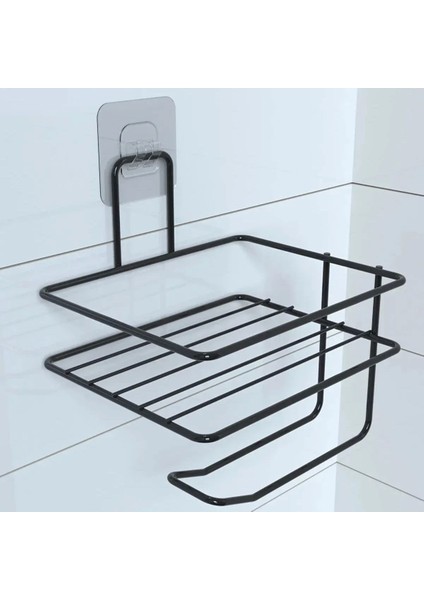 Buffer® Kendiliğinden Yapışkanlı Tuvalet Kağıdı Tutacağı ve Yedek Raf - Siyah Modern Metal Tasarım fiyatları