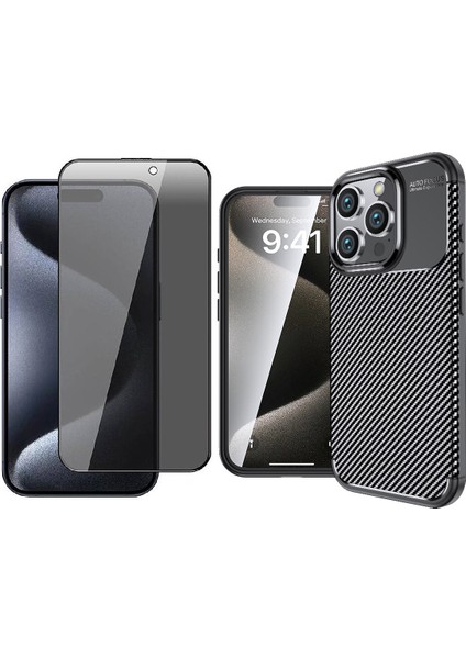 Apple iPhone 14 Pro Max Kılıf Zore Niss Silikon Kapak + Hayalet Ekran Koruyucu