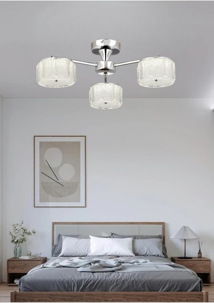 ESSLİGHT MERCAN 3 LÜ PLAFONYER LED AVİZE ŞEKER CAMLI 3 RENK IŞIK MODLU (BEYAZ SARI GÜN IŞIĞI) SALON OTURMA ODASI YATAK ODASI fiyatları