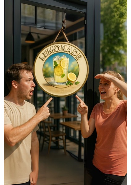 Lemonade Juice Limonata Temalı Kapı Süsü Tablosu – Limonlu Ferahlatıcı Cafe Büfe Duvar Dekoru modelleri