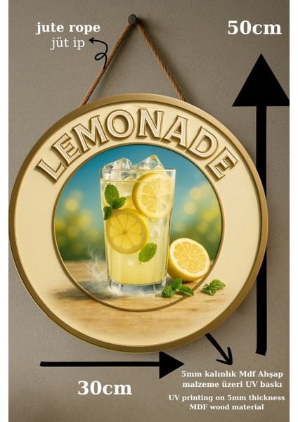 Lemonade Juice Limonata Temalı Kapı Süsü Tablosu – Limonlu Ferahlatıcı Cafe Büfe Duvar Dekoru fırsatları