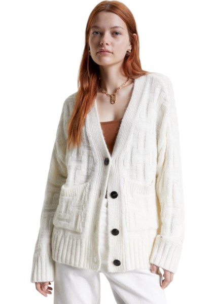 Yün Alpaka Karışımı Bol Kesim Kadın Hırka