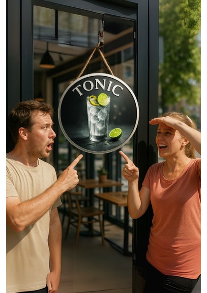 Tonic Temalı Kapı Süsü Tablosu – Tonik Içecek Konseptli Uv Baskılı Dekoratif Cafe Duvar Aksesuarı fiyatları