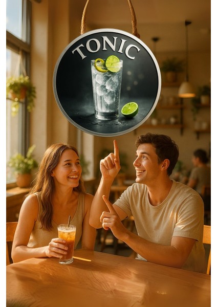 Tonic Temalı Kapı Süsü Tablosu – Tonik Içecek Konseptli Uv Baskılı Dekoratif Cafe Duvar Aksesuarı modelleri