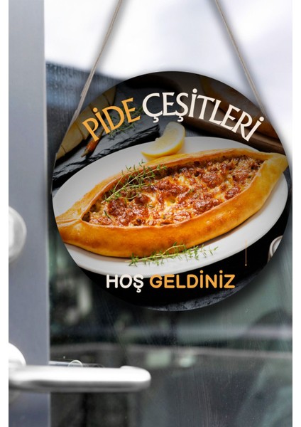 Pide Salonu Için Çift Taraflı Hoş Geldiniz Karşılama Tabelası, Pide Dükkan Kapı Duvar Tablo Pano Süs fırsatları