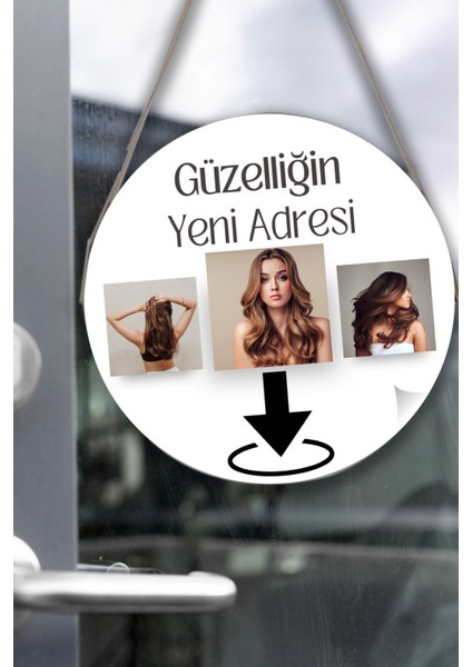 Güzellik Salonu Cam Kapı Pano Karşılama Tabelası, Kadın Kuaför Dükkan Süsü, Askılı Cam Kapı Tablosu fiyatları