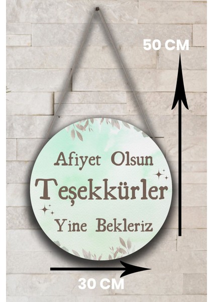 Afiyet Olsun Yazılı Restoran, Cafe, Pastane Duvar, Kapı, Tek Taraflı Askılı Pano Karşılama Tabelası fırsatları