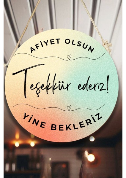 Cafe, Restoran, Büfe Duvar, Kapı, Çift Taraflı Askılı Pano Karşılama Tabelası, Hoş Geldiniz Tablo