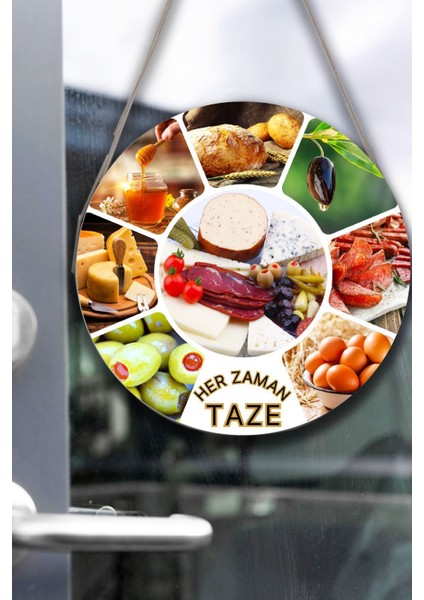 Şarküteri Market Kapı Duvar Pano Karşılama Tabelası, Kahvaltı, Mandıra Dükkan Karşılama Süs Tablosu