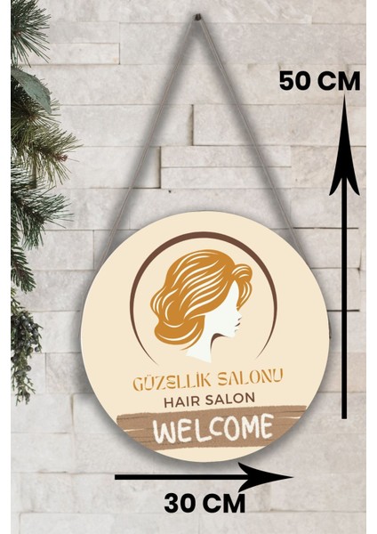 Güzellik Salonu Cam Kapı Pano Karşılama Tabelası, Kadın Kuaför Dükkan Süsü, Askılı Cam Kapı Tablosu modelleri