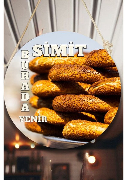 Simit Dükkanı Için Duvar, Kapı, Çift Taraflı Askılı Pano Karşılama Tabelası, Pastane Fırın Süs Dekor