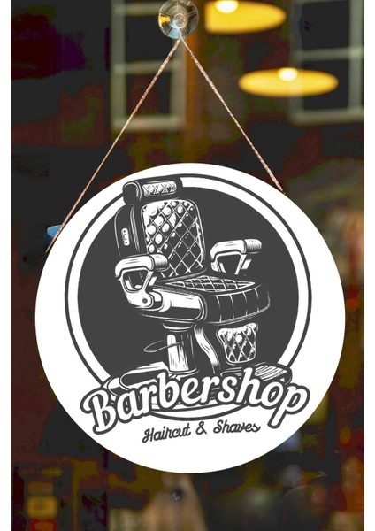 Berber Cam Kapı Pano Tabelası, Berber Dükkanı Için Süs, Askılı Cam Kapı Berber Kuaför Yazı Levhası