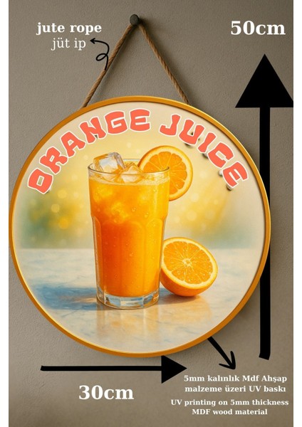 Orange Juice Portakal Suyu Temalı Kapı Süsü Tablosu – Uv Baskılı Meyve Desenli Cafe Duvar Dekoru modelleri