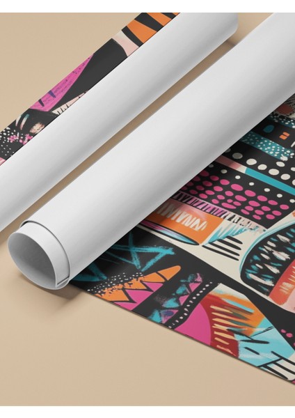 Çerçevesiz Poster, Renkli Soyut Yüz Tasarımı, Salon Dekoru Poster No: 111333 fırsatları