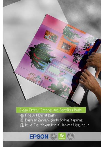 Çerçevesiz Poster, Renkli Iç Mekan Illüstrasyonu, Mutfak Dekoru Poster No: 111144