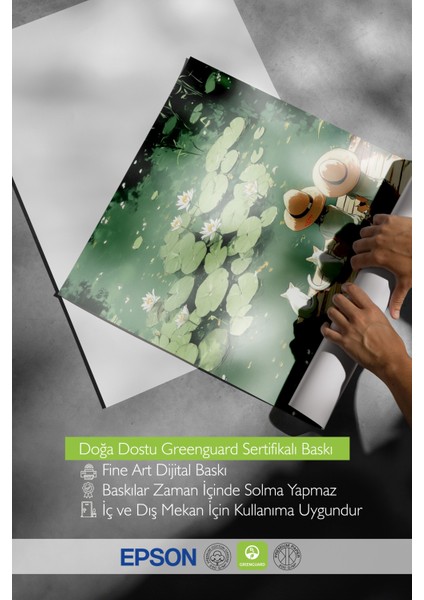 Çerçevesiz Poster, Göl Üstünde Manzara, Salon Dekoru Poster No: 111359