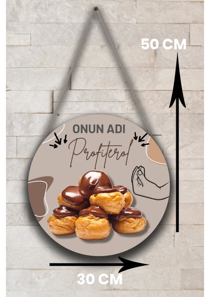 Profiterol Salonu Duvar, Kapı, Çift Taraflı Askılı Pano Karşılama Tabelası, Profiterol Dükkan Süsü indirimleri