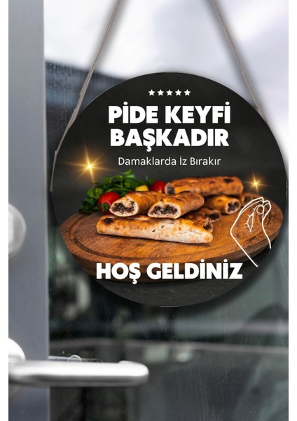 Pide Salonu Için Çift Taraflı Hoş Geldiniz Karşılama Tabelası, Pide Dükkan Kapı Duvar Tablo Pano Süs fiyatları