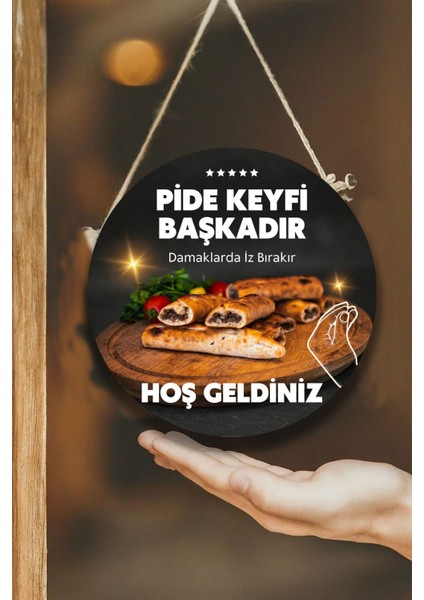Pide Salonu Için Çift Taraflı Hoş Geldiniz Karşılama Tabelası, Pide Dükkan Kapı Duvar Tablo Pano Süs modelleri