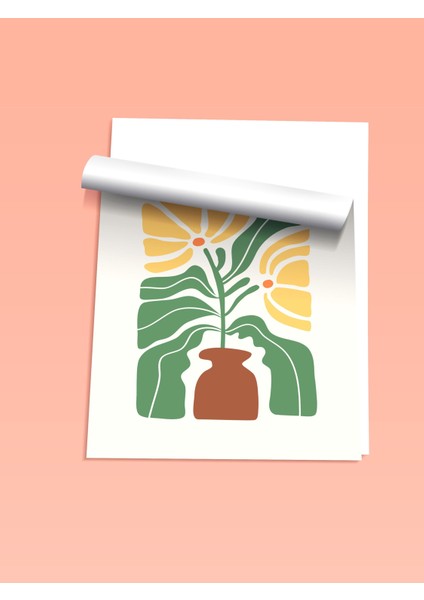 Çerçevesiz Poster, Minimal Vazo Illüstrasyonu, Ofis Dekoru Poster No: 111652 fiyatları