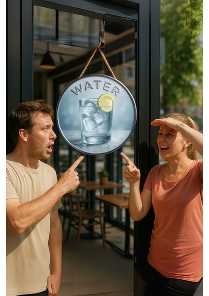 Water Temalı Kapı Süsü Tablosu – Su Temalı Ferahlatıcı Uv Baskılı Dekoratif Cafe Ev Duvar Aksesuarı