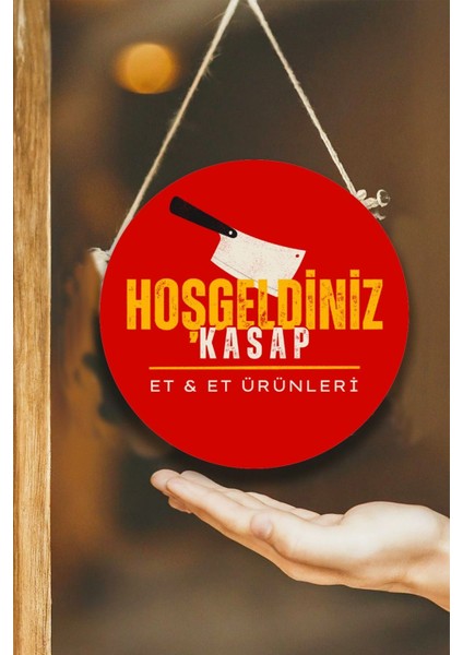 Kasap Dükkanı Cam Kapı Pano Karşılama Tabelası, Kasap Iç Mekan Için Askılı Dükkan Süs Tablo Dekoru fiyatları