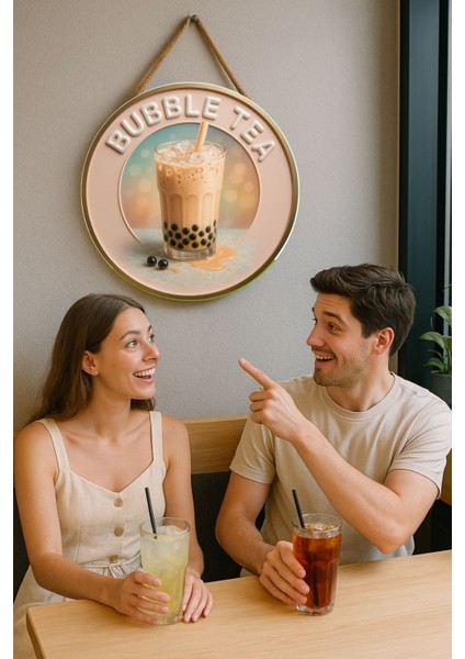 Bubble Tea Temalı Kapı Süsü Tablosu – Boba Içecek Konseptli Dekoratif Cafe Büfe Duvar Aksesuarı modelleri