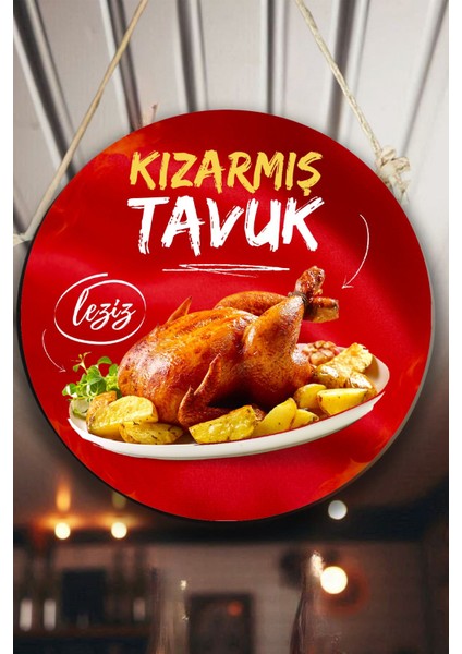 Kızarmış Tavuk Salonu Duvar, Kapı, Çift Taraflı Askılı Karşılama Tabelası, Tavuk Çevirme Dükkanı Süs