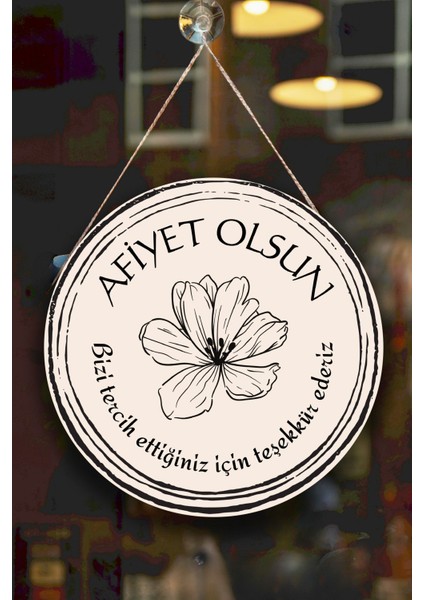 Afiyet Olsun Yazılı Restoran, Cafe, Pastane Duvar, Kapı, Tek Taraflı Askılı Pano Karşılama Tabelası modelleri