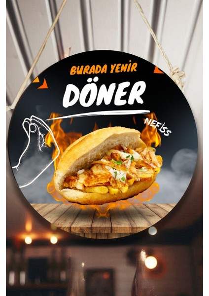 Döner Salonu Için Duvar, Kapı, Çift Taraflı Askılı Pano Karşılama Tabelası, Restoran Süs Dekor