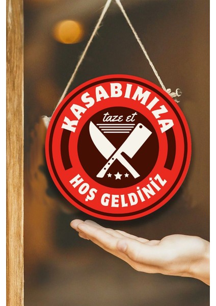 Kasap Dükkanı Cam Kapı Pano Karşılama Tabelası, Kasap Iç Mekan Için Askılı Dükkan Süs Tablo Dekoru fiyatları