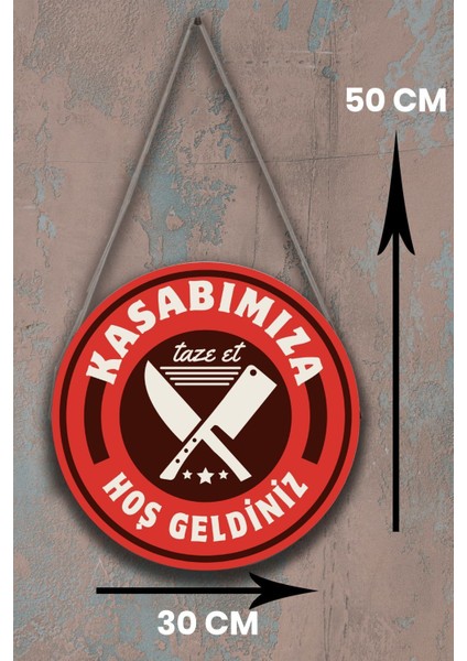 Kasap Dükkanı Cam Kapı Pano Karşılama Tabelası, Kasap Iç Mekan Için Askılı Dükkan Süs Tablo Dekoru modelleri