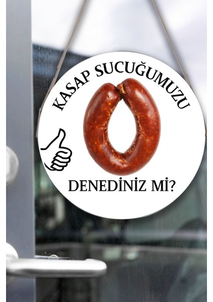 Kasap Dükkanı Cam Kapı Pano Karşılama Tabelası, Kasap Iç Mekan Için Askılı Dükkan Süs Tablo Dekoru