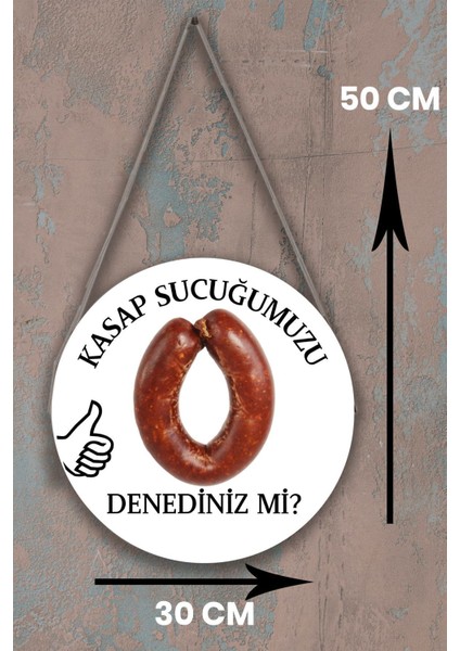 Kasap Dükkanı Cam Kapı Pano Karşılama Tabelası, Kasap Iç Mekan Için Askılı Dükkan Süs Tablo Dekoru modelleri