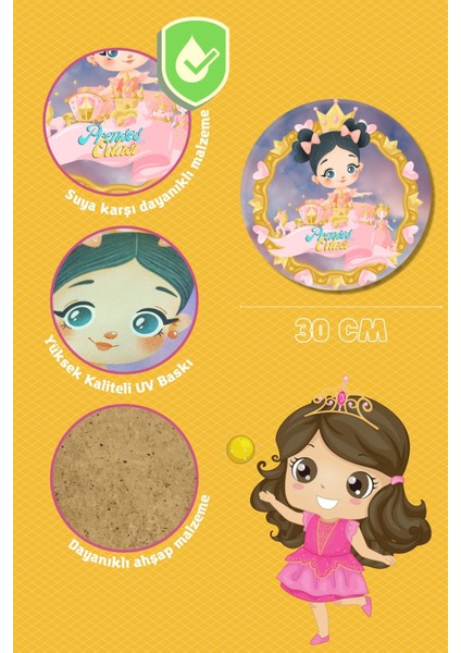 Çocuk Odası Tablo Ahşap Kapı Duvar Tablosu Nd-02