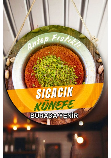 Künefe Salonu Duvar, Kapı, Tek Taraflı Askılı Pano Karşılama Tabelası, Künefe Tatlı Dükkan Süsü modelleri
