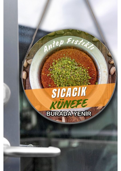Künefe Salonu Duvar, Kapı, Tek Taraflı Askılı Pano Karşılama Tabelası, Künefe Tatlı Dükkan Süsü indirimleri