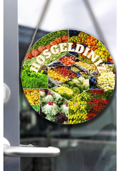 Manav Dükkanı Kapı Duvar Pano Karşılama Tabelası, Pazar, Manav, Hal Için Ipli Karşılama Süs Tablosu fiyatları