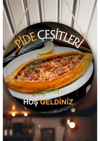Pide Salonu Için Tek Taraflı Hoş Geldiniz Karşılama Tabelası, Pide Dükkan Kapı Duvar Tablo Pano Süs modelleri