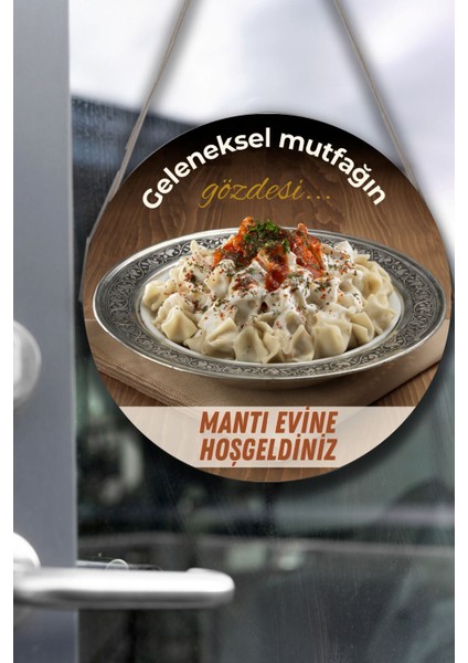 Mantı Salonu Için Çift Taraflı Hoşgeldiniz Karşılama Tabelası, Mantı Dükkan Kapı Duvar Tablo Süsü fiyatları