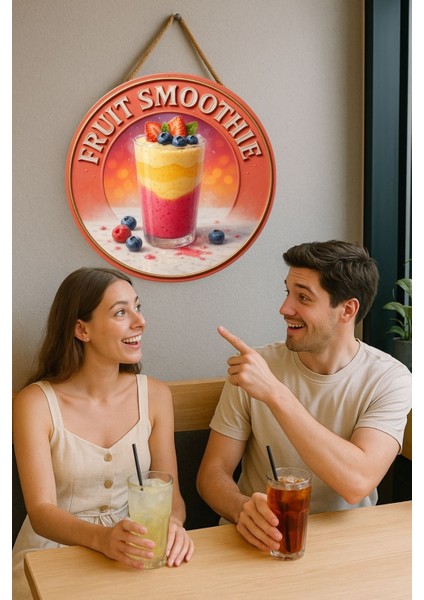 Fruit Smoothie Temalı Kapı Süsü Tablosu – Renkli Meyveli Uv Baskılı Yazlık Cafe Büfe Duvar Dekoru modelleri