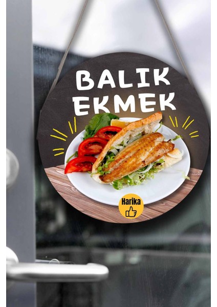 Balık Ekmek Tabelası – El Yapımı Ahşap Çift Taraflı Askılı Dükkan Tablo & Sokak Lezzeti Dekoru modelleri