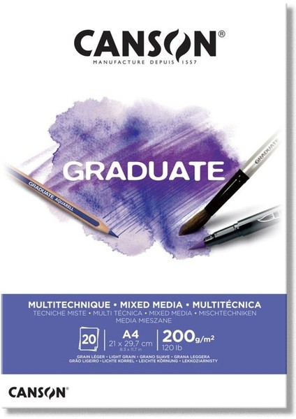 Beyaz 200G A4 Karışık Medya Çizim Defteri