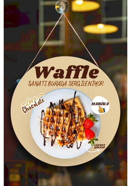 Waffle Salonu Duvar, Kapı, Çift Taraflı Askılı Pano Karşılama Tabelası, Waffle Dükkan Süsü fiyatları