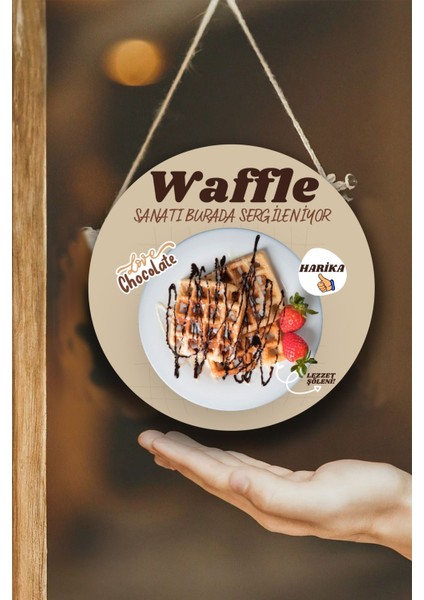 Waffle Salonu Duvar, Kapı, Çift Taraflı Askılı Pano Karşılama Tabelası, Waffle Dükkan Süsü modelleri