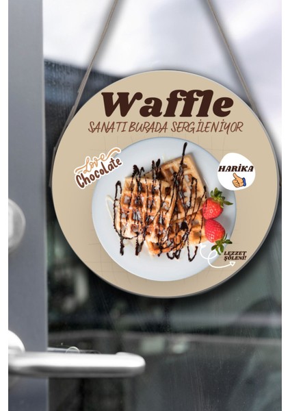 Waffle Salonu Duvar, Kapı, Çift Taraflı Askılı Pano Karşılama Tabelası, Waffle Dükkan Süsü fırsatları