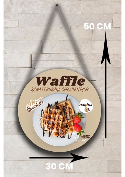 Waffle Salonu Duvar, Kapı, Çift Taraflı Askılı Pano Karşılama Tabelası, Waffle Dükkan Süsü indirimleri