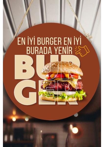 Hamburger Dükkanı Duvar, Kapı, Çift Taraflı Askılı Pano Karşılama Tabelası, Burger Salonu Tablo Süsü