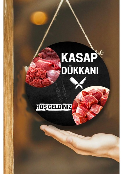 Kasap Dükkanı Cam Kapı Pano Karşılama Tabelası, Kasap Iç Mekan Için Askılı Dükkan Süs Tablo Dekoru fiyatları
